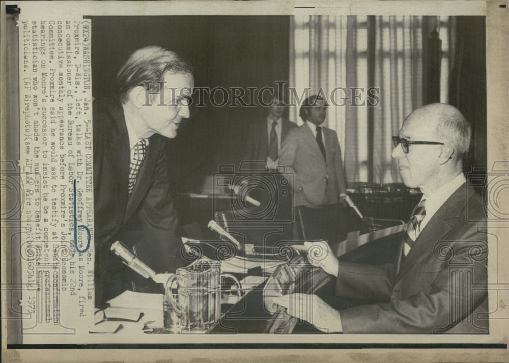 1973 Senator William Proxmire Dr. Geoffrey Moore - Historic Images