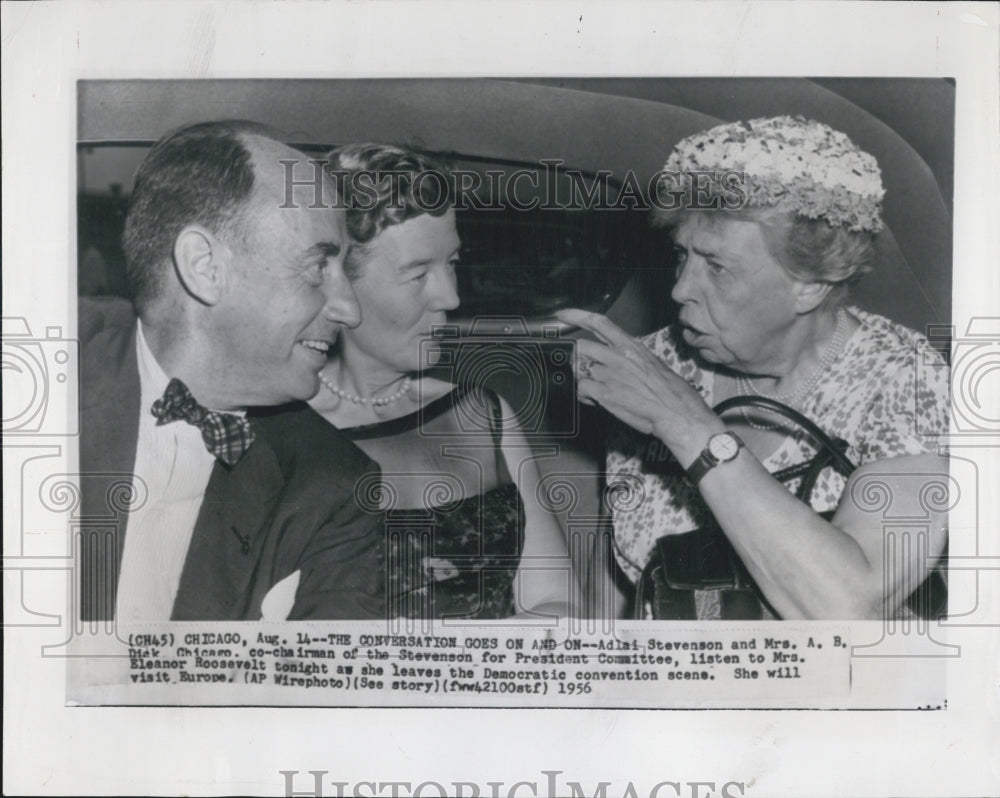 1956 Adlai Stevenson Democratic Convention Eleanor Roosevelt - Historic Images