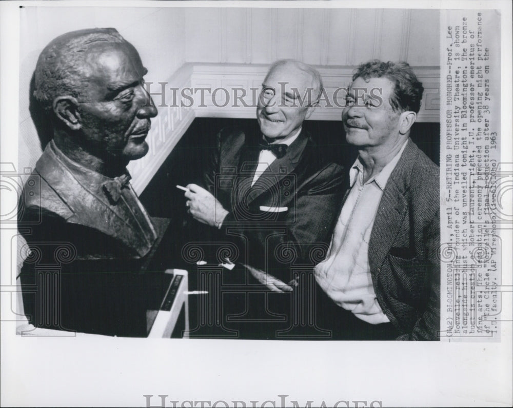 1963 Prof. Lee Norvelle founder Indiana University Theatre bronze - Historic Images