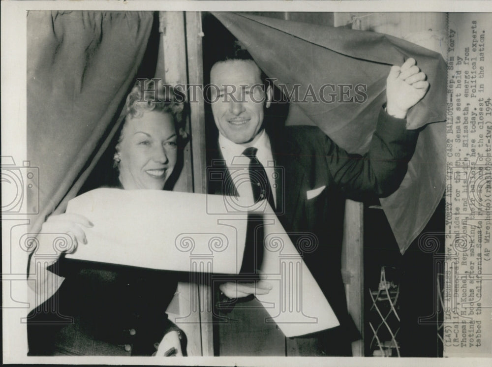 1954 LA Mayor Sam Yorty &amp; Wife - Historic Images