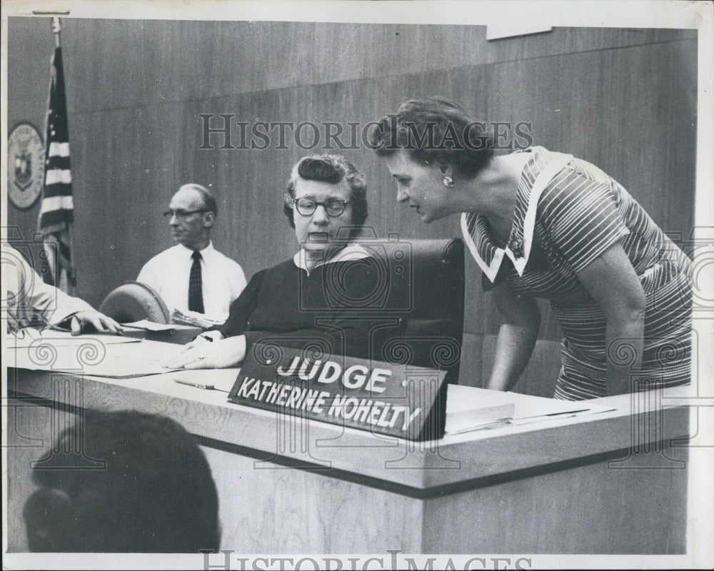 1958 Judge Katherine Nohelty Chicago Traffic Court Bailiff Julien - Historic Images