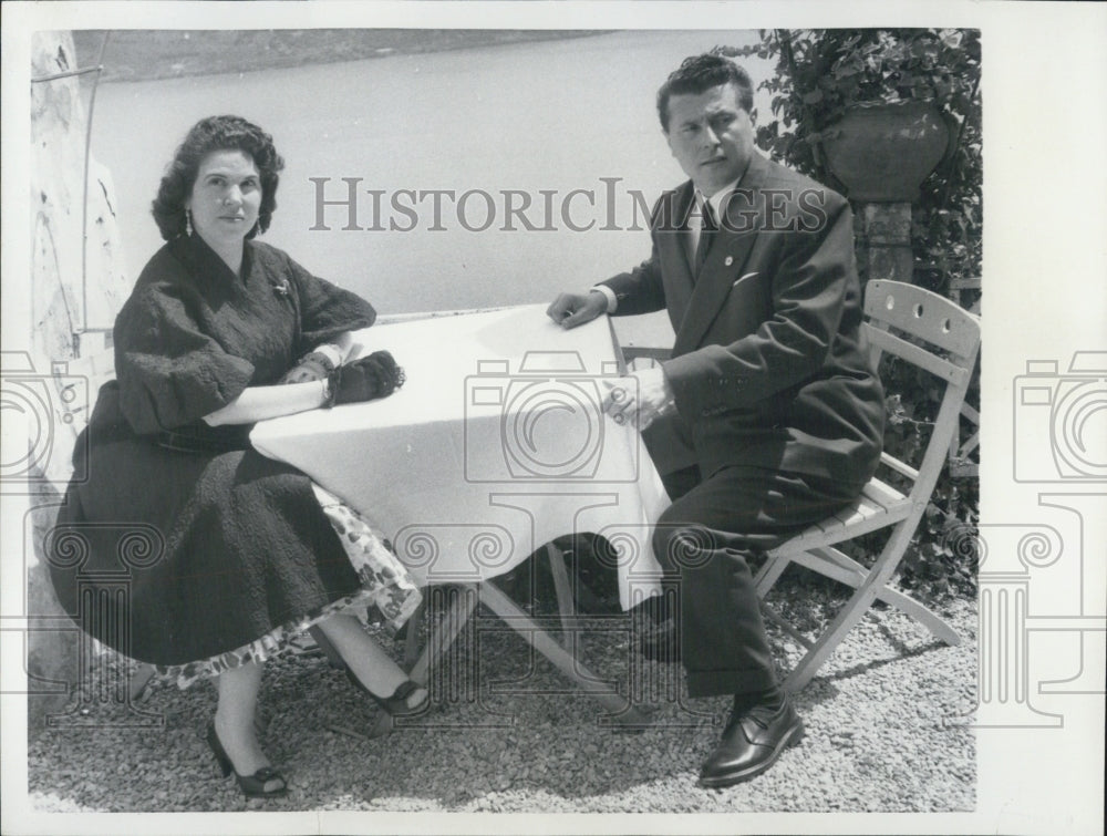 1956 Pierre Poujade French Leader & Wife - Historic Images