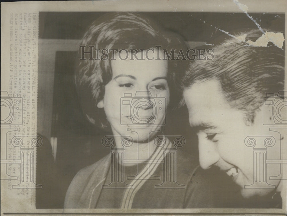 1967 Yvette Powell estrange husband Adam Clayton Powell - Historic Images