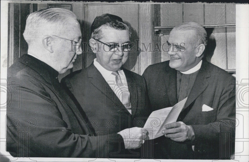 1964 Interfaith Civil Rights Meeting Rabbi Uri Miller Reverend Blake - Historic Images