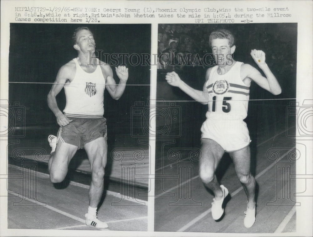 1965 Runner George Young &amp; John Whetton Millrose Games Competition - Historic Images