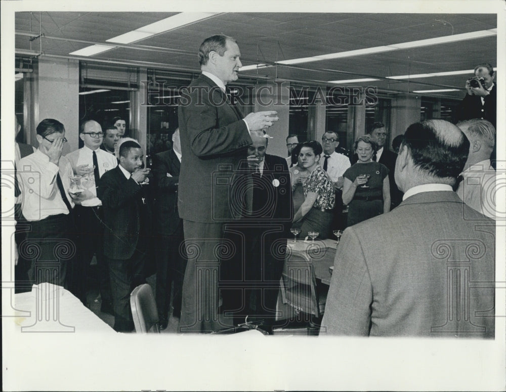 1969 George M. Young Chicago Sun Times Newspaper Champagne Party - Historic Images