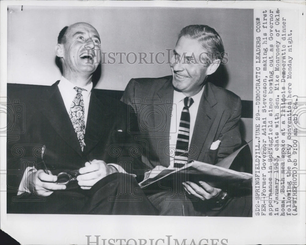 1954 Governor Adlai Stevenson & Senator Mike Monroney Democratic - Historic Images