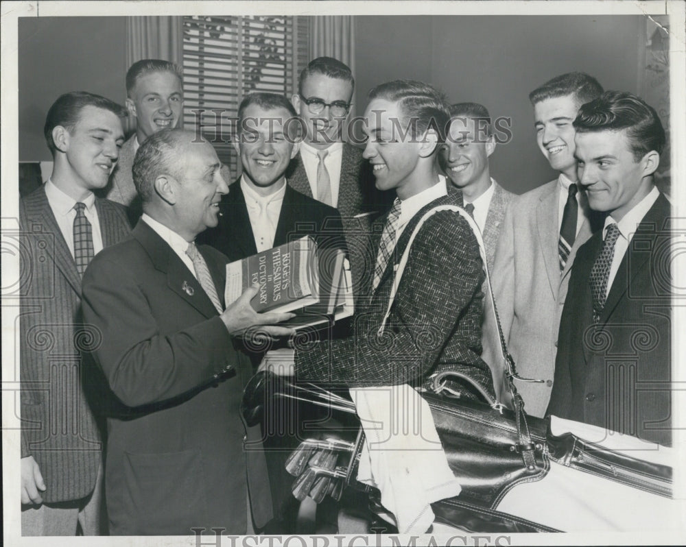1958 Chick Evans Scholarships Skokie DeReu WGA President Moore - Historic Images