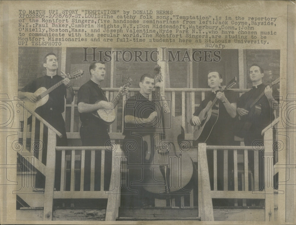 1967 Montfort Singers Jack Coyne Paul Baker Don Middendoft - Historic Images