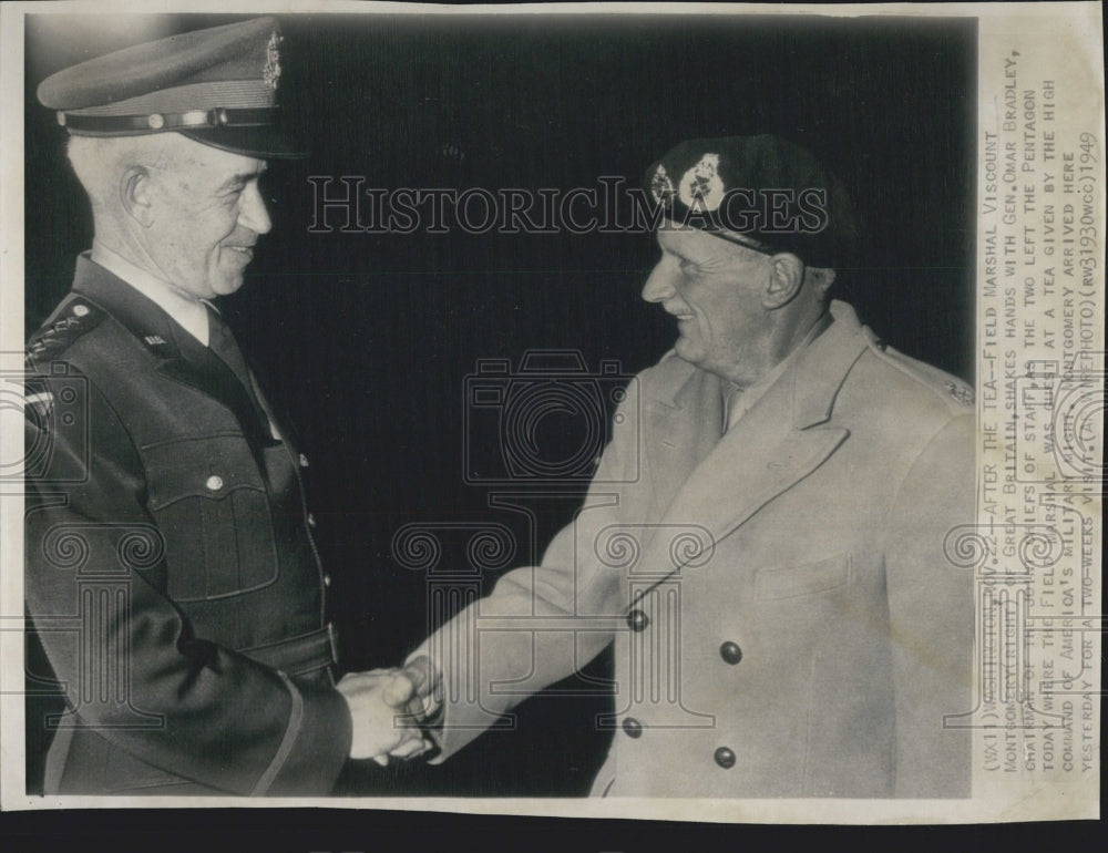 1949 Field Marshal Bernard Montgomery & General Omar Bradley Meeting - Historic Images