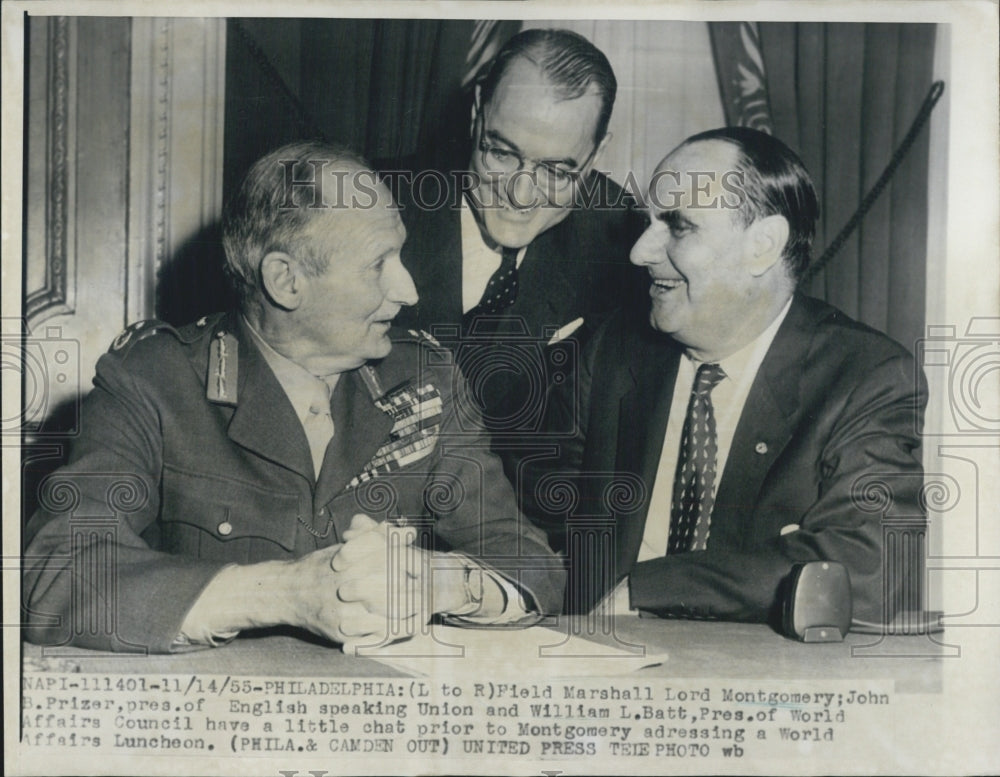 1955 Field Marshall Lord Montgomery John B. Prizer President English - Historic Images