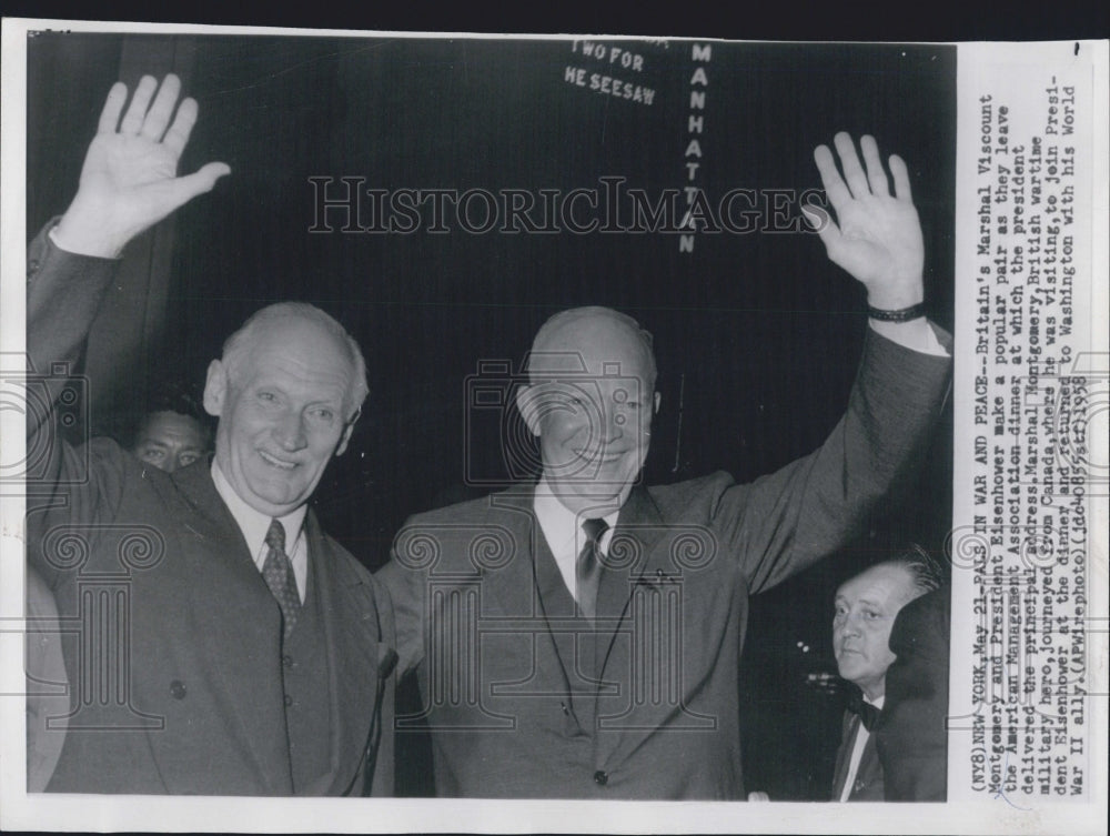 1958 President Dwight Eisenhower Britain Marshal Viscount Montgomery - Historic Images