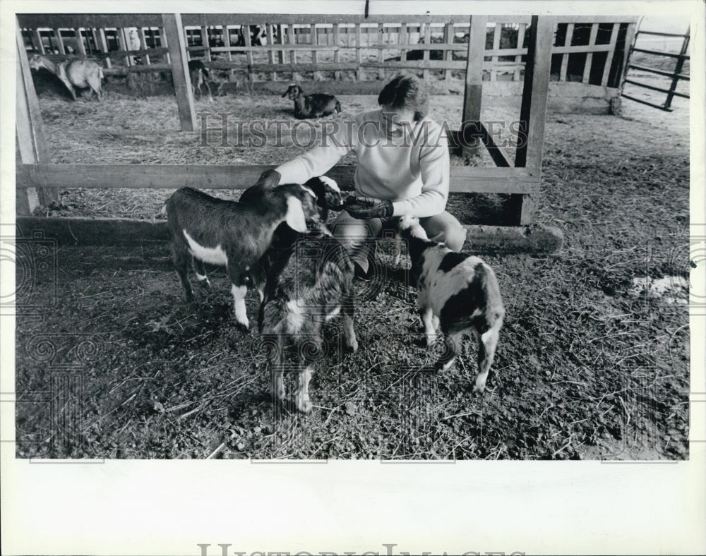 1983 Press Photo Robert Rosellini Farm That Produces Goat Milk For Veal Calves - Historic Images