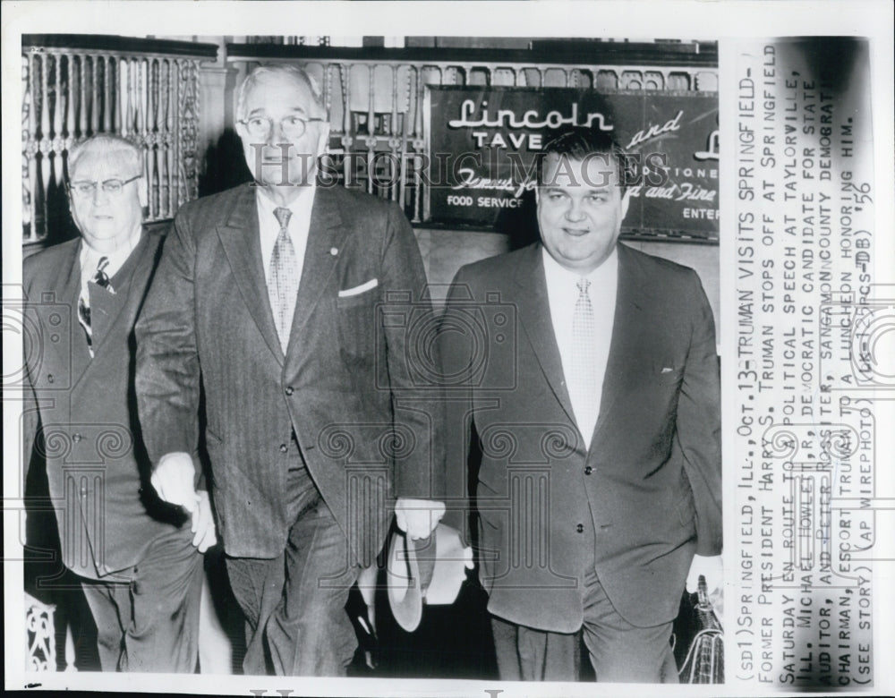 1956 Former president Truman visits Springfield en route to speech - Historic Images