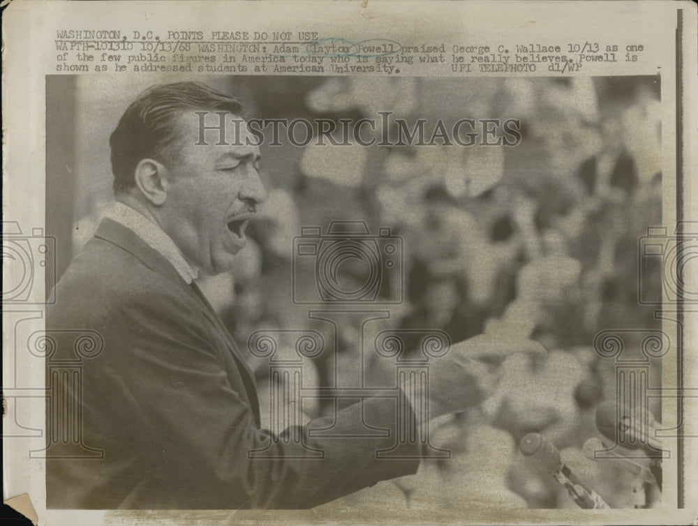 1968 Adam Clayton Powell Talks To Students At American University - Historic Images