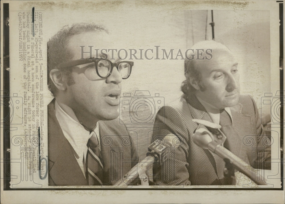 1972 Adam Clayton Powell III discussion after funeral - Historic Images