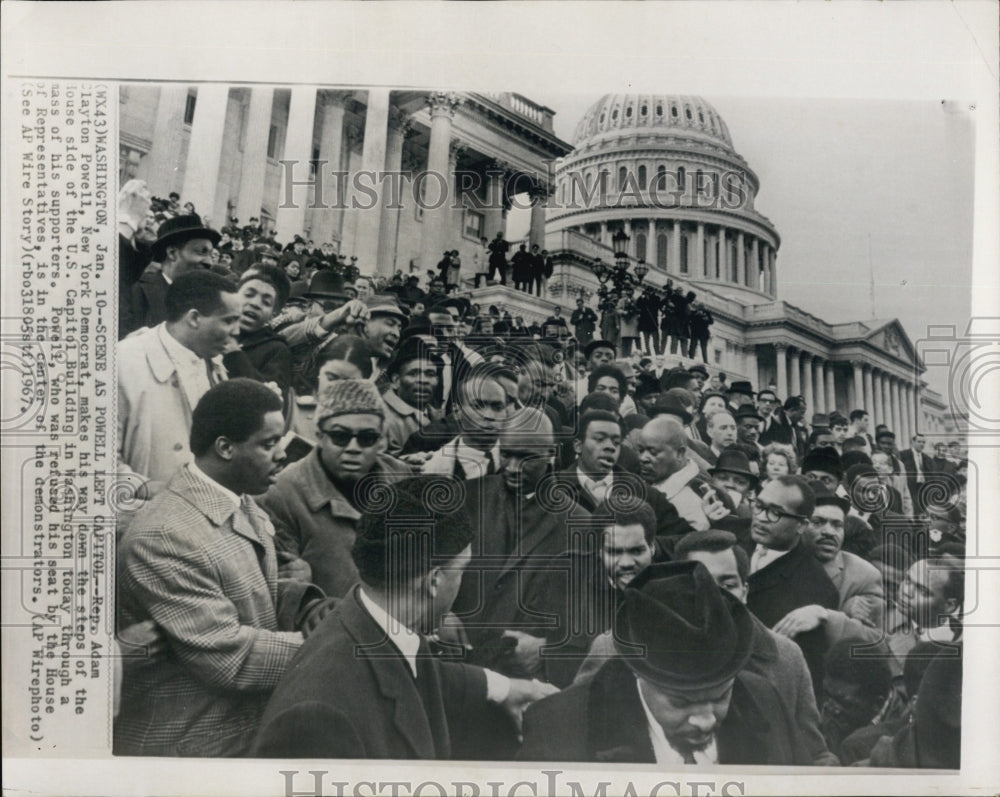 1967 Rep. Adam Powell With Supporters At Capitol - Historic Images