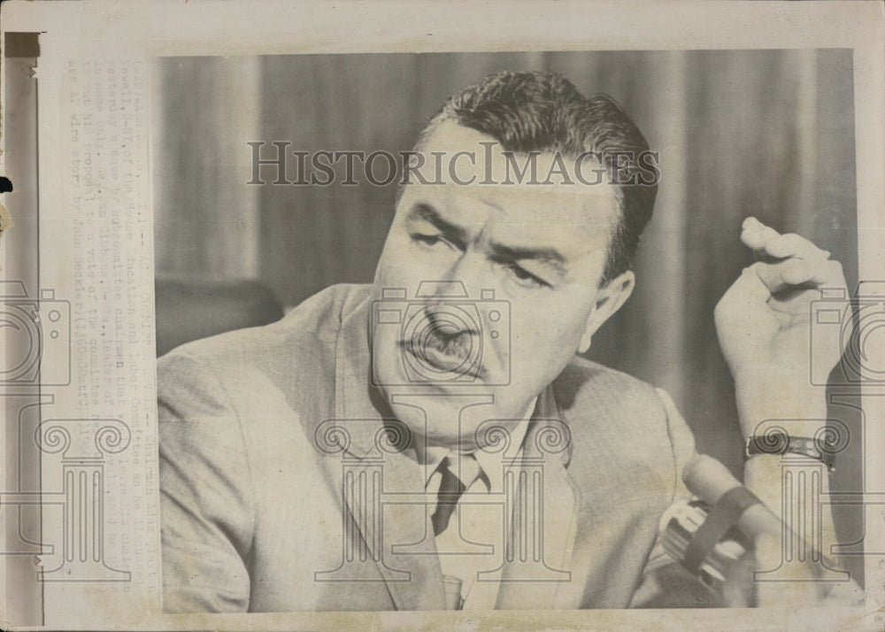 1966 Press Photo Adam Powell Shown Before Senate Subcommittee On Federal Aid - Historic Images