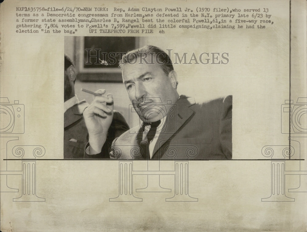 1970 Congressman Adam Clayton Powell, Jr. Defeated by Charles Rangel - Historic Images