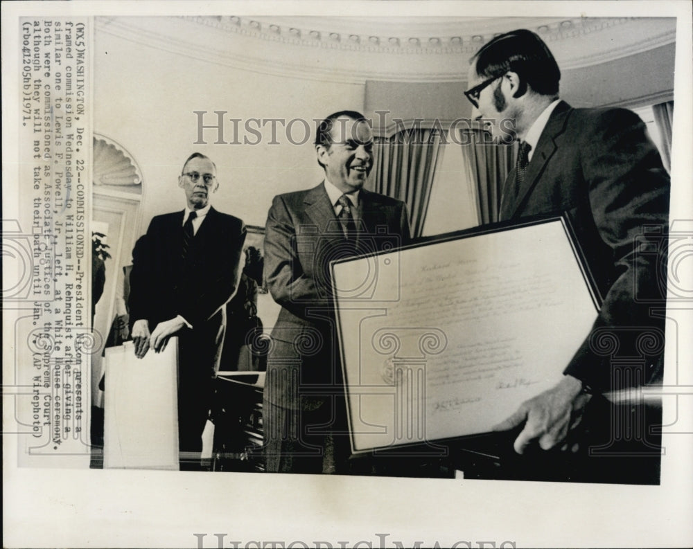 1971 Nixon Commissions Powell and Rehnquist Supreme Court - Historic Images