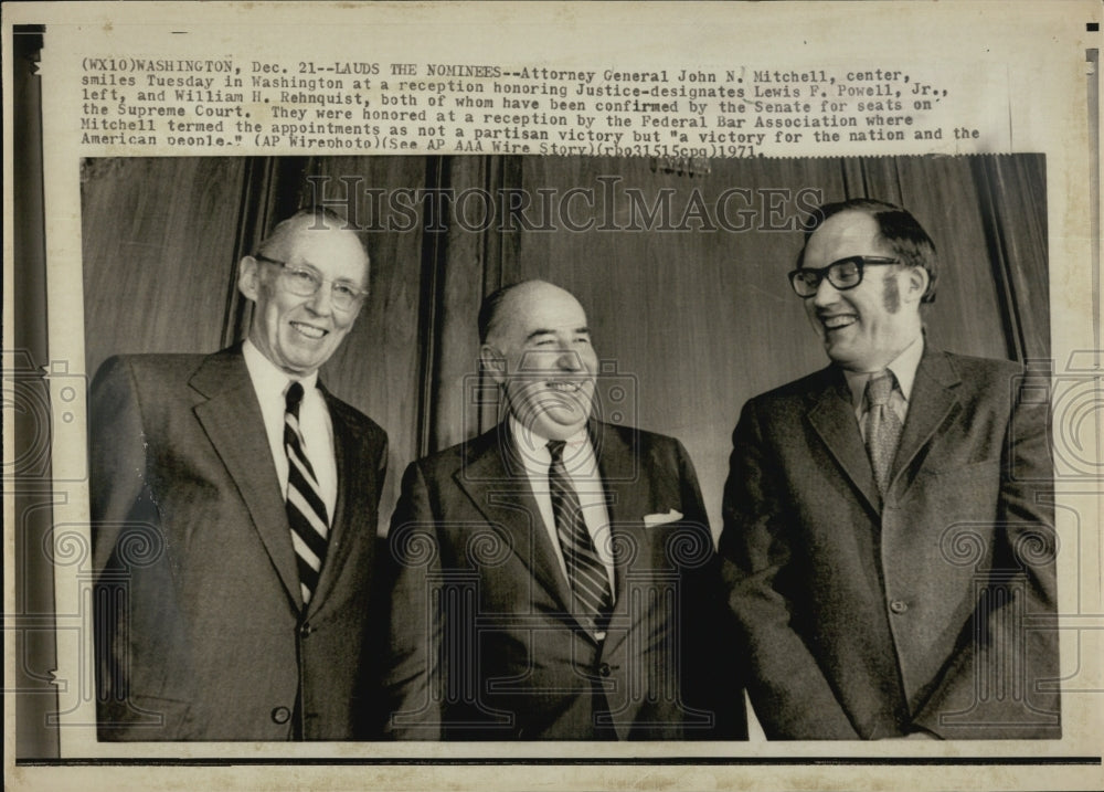 1971 Press Photo of Attorney General John N. Mitchell - Historic Images