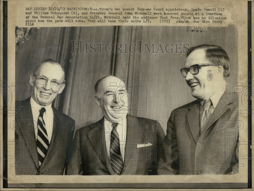 1971 Nixon with Powell and Rehnquist Supreme Court Appointees - Historic Images