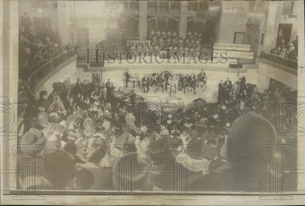 1967 of Adam Clayton Powell supporters packed Harlem church - Historic Images