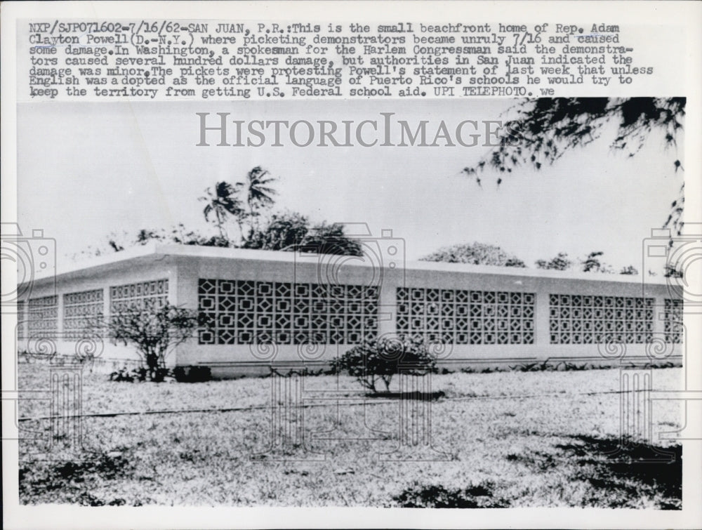 1962 beachfront home Adam Clayton Powell - Historic Images