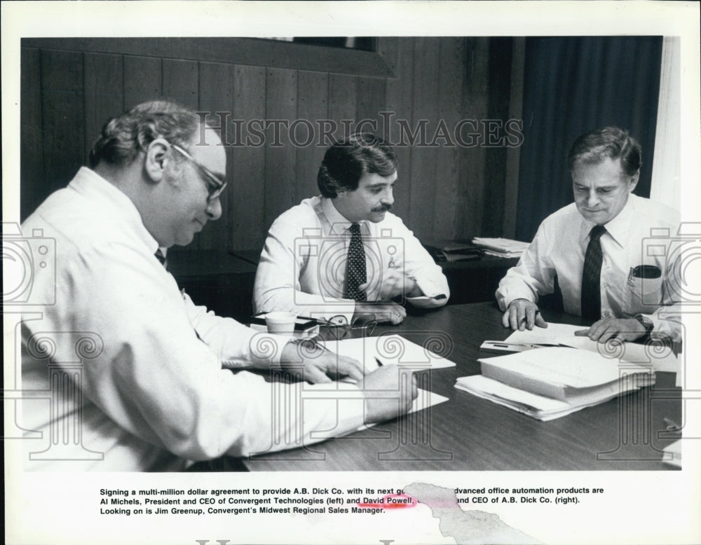 1984 Press Photo A.B. Dick Co. AL Michels President ceo convegent Technologies - Historic Images