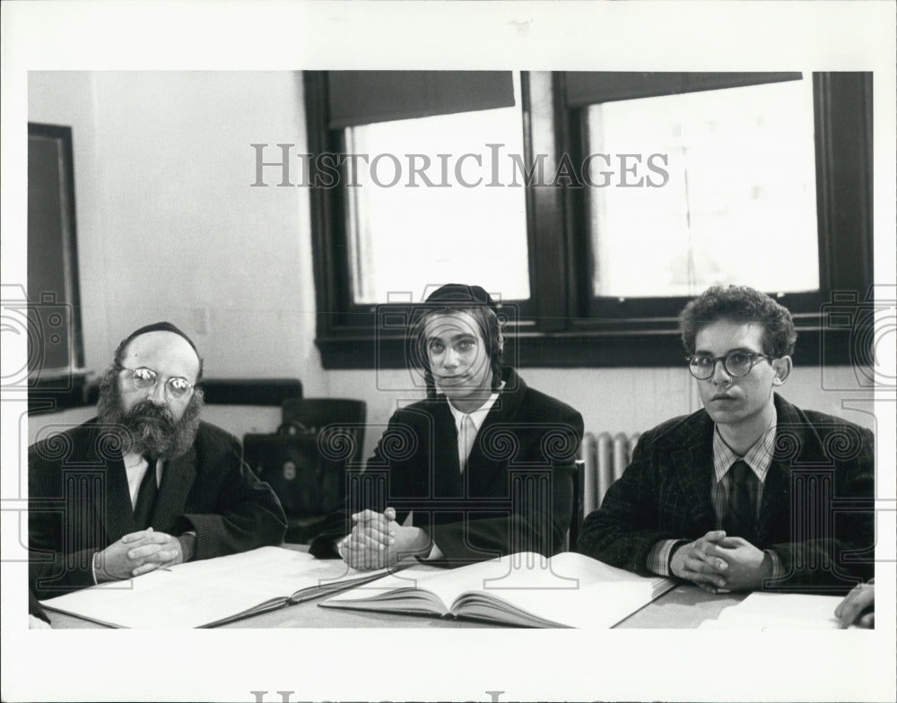 Press Photo Author Chaim Potok and Robby Benson and Barry Miller - Historic Images