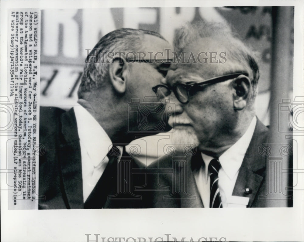 1964 Pres Johnson at the World's Fair - Historic Images