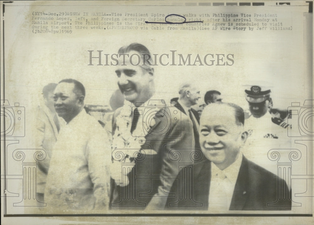 1969 Vice President Spiro walks with Vice President of Phillippines - Historic Images