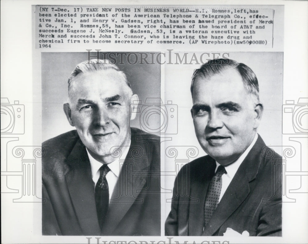 1964 Romnes Pres of American Telephone & Telegraph Comp - Historic Images