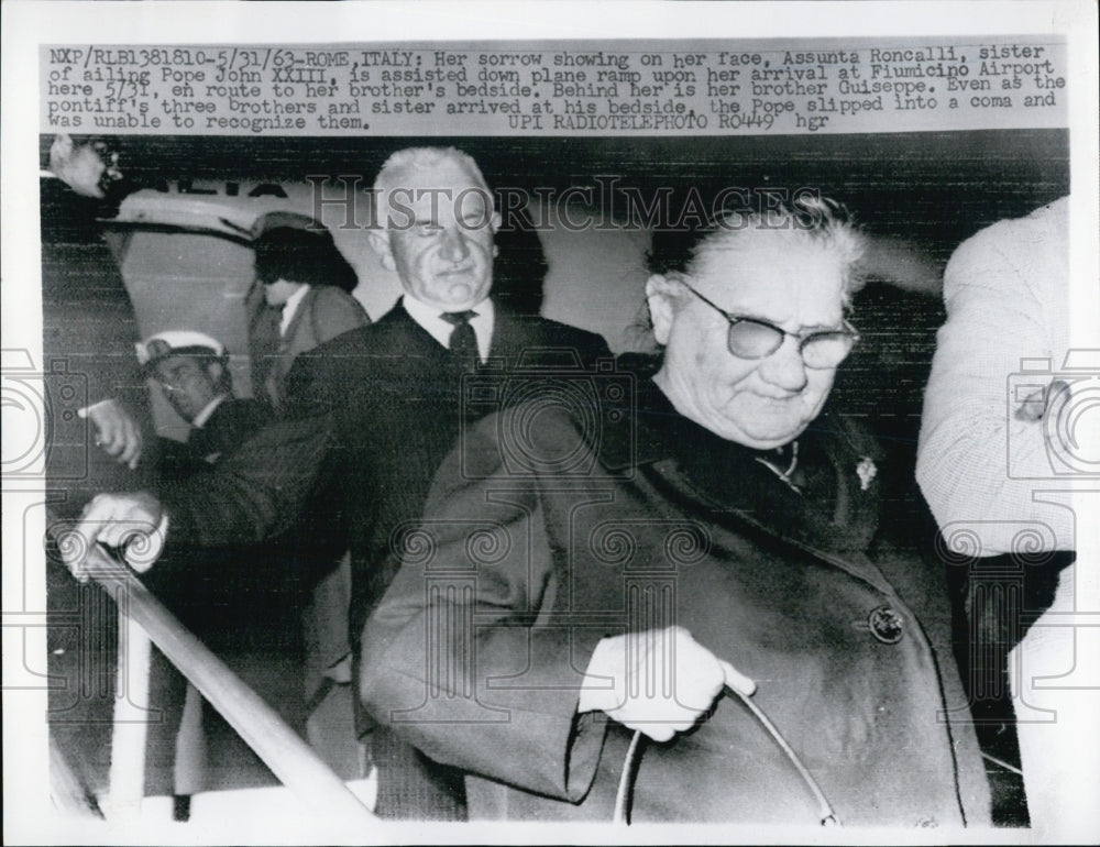 1963 Press Photo Assunta Roncalli Sister of Pope John XXIII - RSG07045 - Historic Images