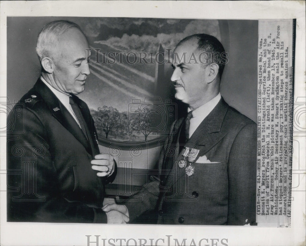 1945 Bennett E Meyers/Distinguished Service Medal/H.H Arnold/US Army - Historic Images