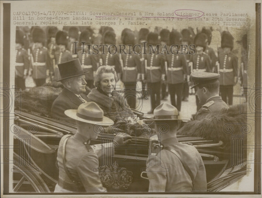 1967 Press Photo Gpvermer -General Roland Michener and Mrs. Michener - RSG07337 - Historic Images