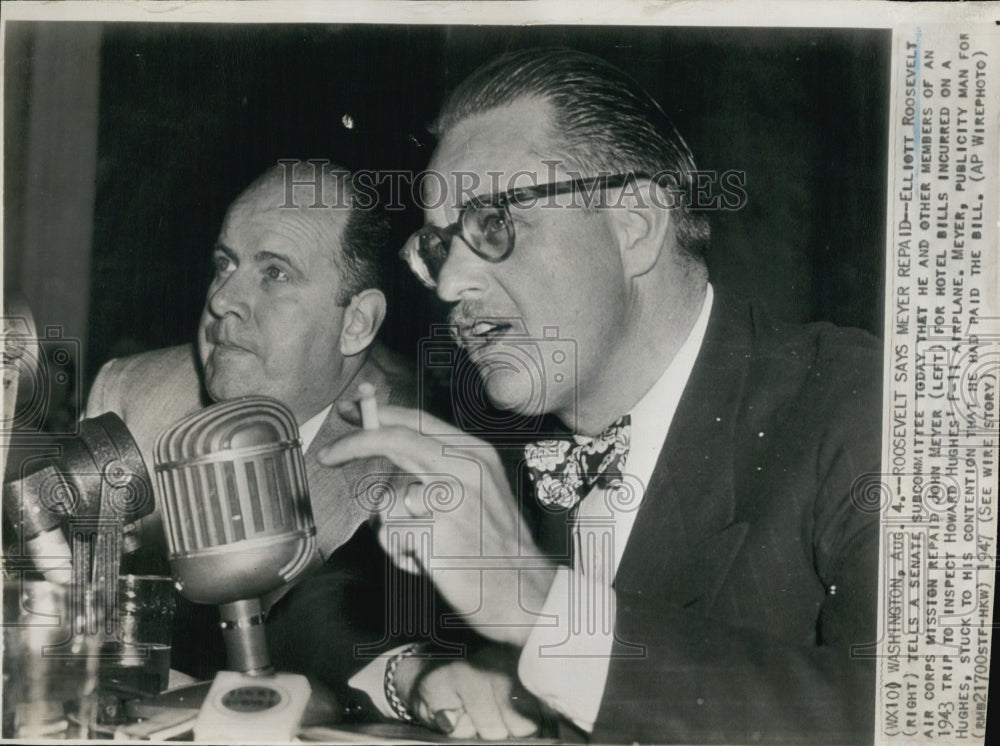 1947 Elliott Roosevelt testifies to Senate Subcommittee - Historic Images