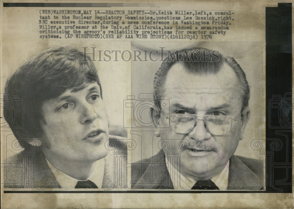 1976 Dr. Keith Miller & Lee Gossick Nuclear Reactor Safety News - Historic Images