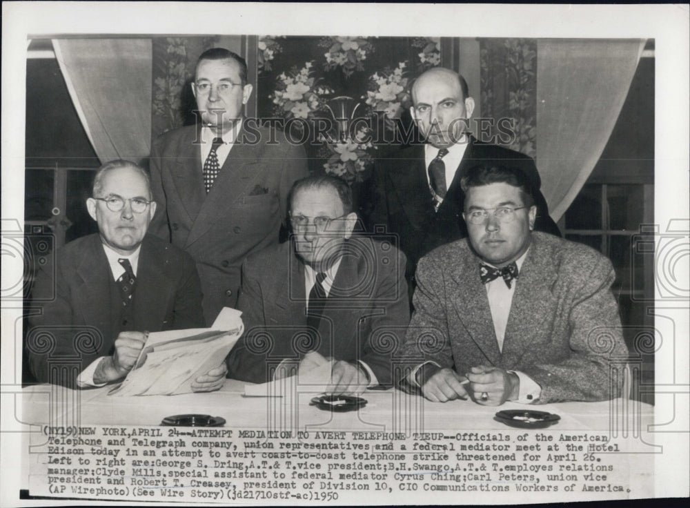 1950 Mediation to avert strike of American Telephone and Telegraph - Historic Images