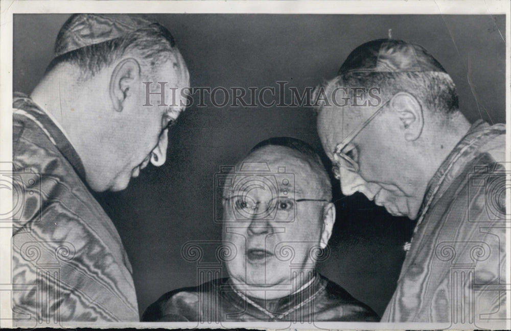 1965 Press Photo Cardinal Albert Gregory Meyer &amp; Francis Cardinal Spellman - Historic Images