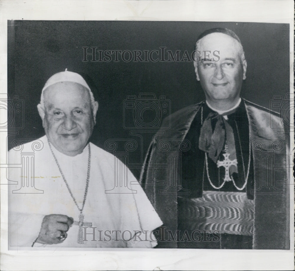 1961 Pope John XXIII and Albert Cardinal - Historic Images