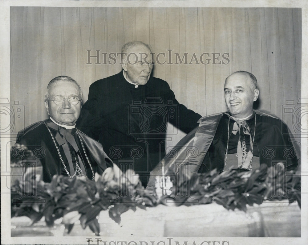 1958 Archbishop Cardinal Albert Gregory Meyer & William D. O'Brien - Historic Images