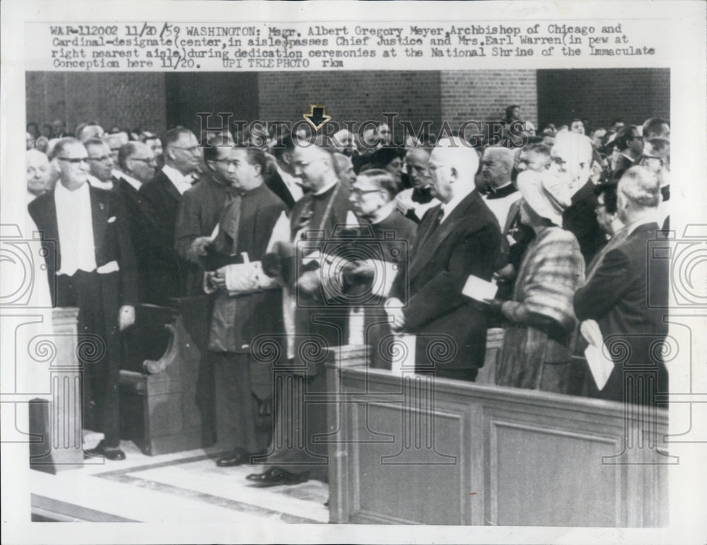 1959 Albert Cardinal Gregory Meyer Chicago Archbishop Catholic - Historic Images