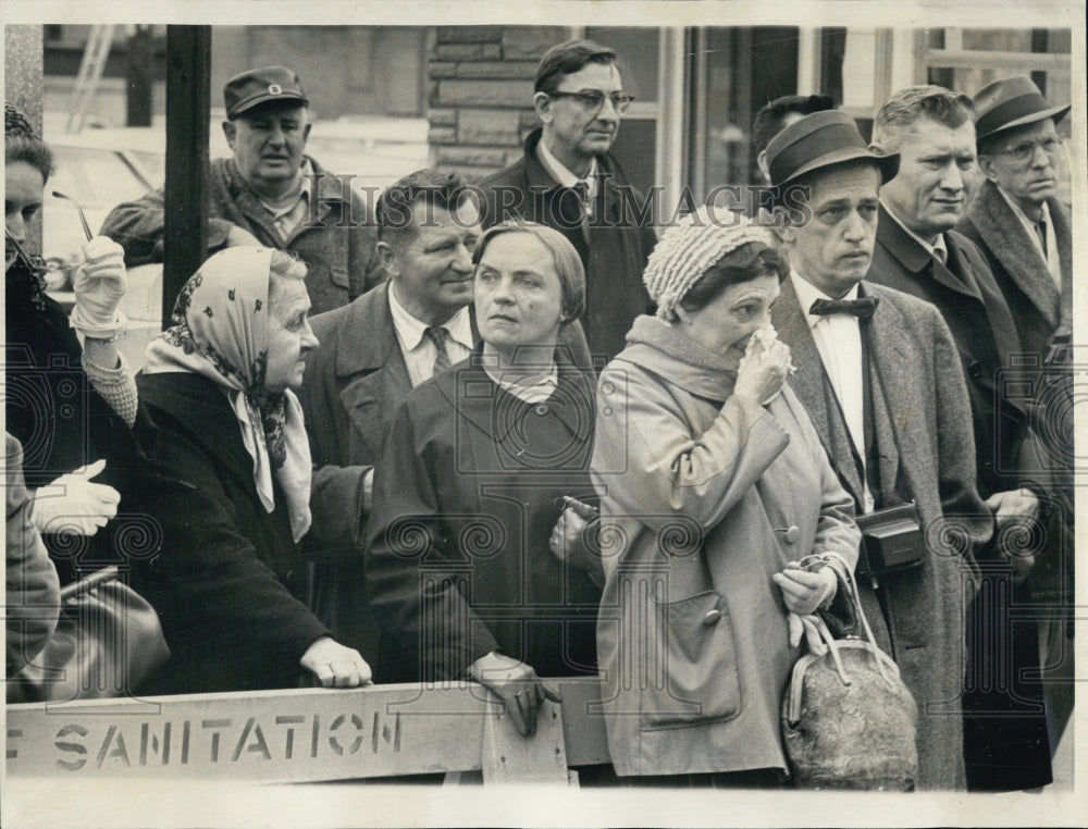 1965 Faces in the crowd  as Cardinal Meyers funeral passes - Historic Images