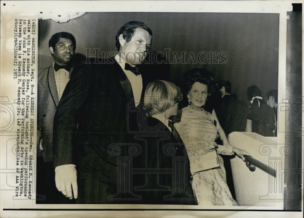 1971 Sen Edward Kennedy and his mother Rose at the opening of JFK - Historic Images