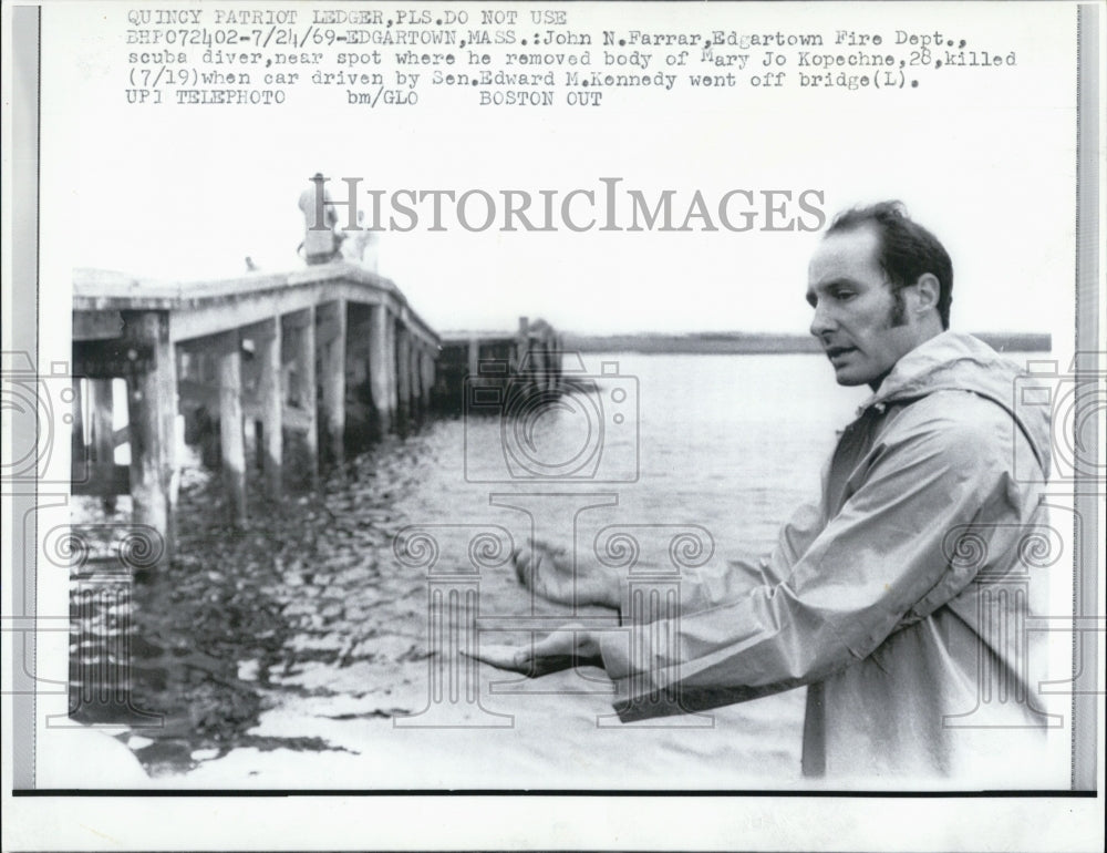 1969 John Farrar Edgartown Fire Dept.Diver Body Mary Jo Kopechne-Historic Images