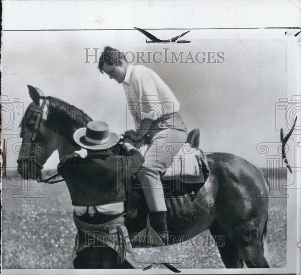 1965 Sen Ted Kennedy on a horse - Historic Images