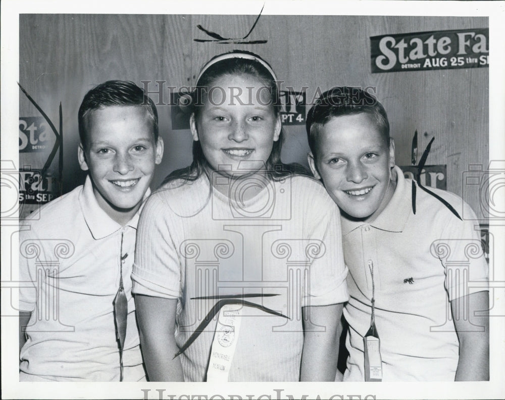 1967 Triples Twins at Michigan State Fair. - Historic Images