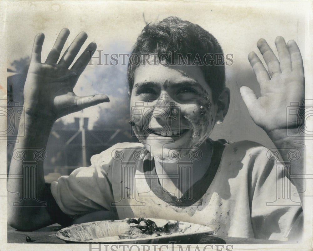 1956 Peter DerStepanian/Winner Pie Eating Contest/Michigan Fair - Historic Images