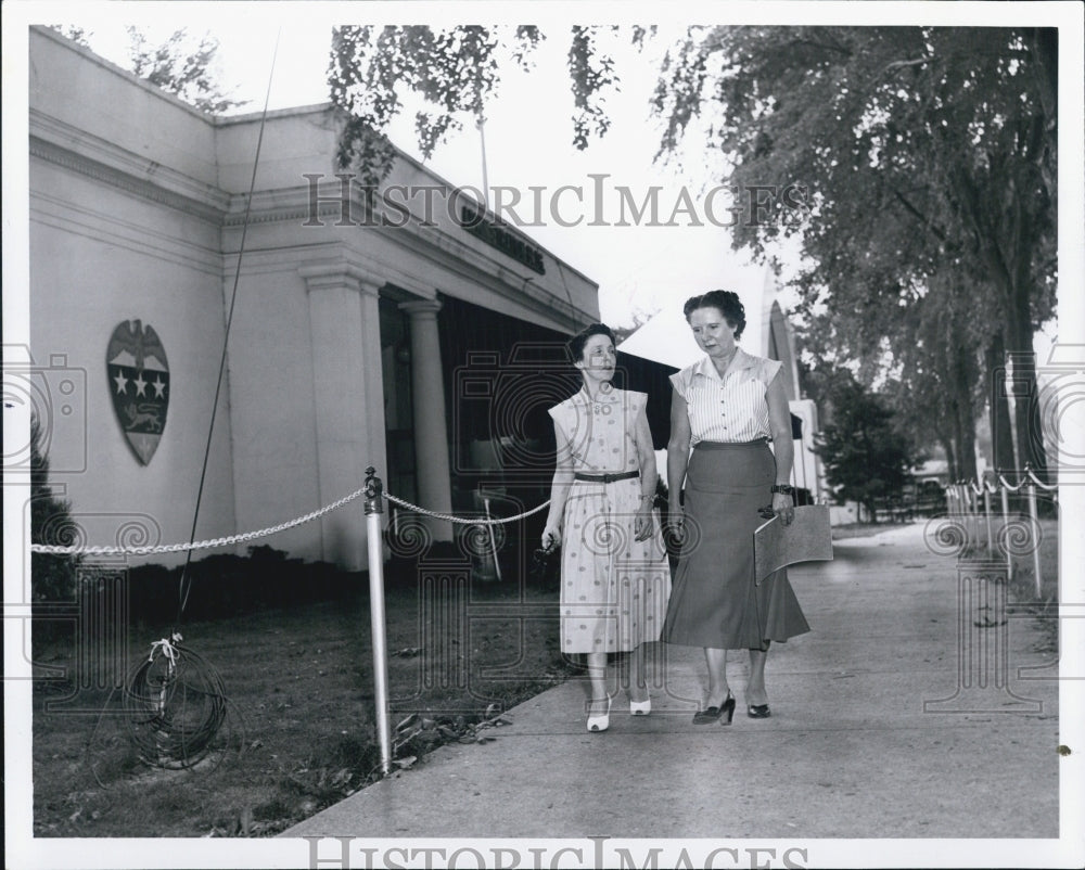 1953 Mich State Fair Women Officials Mary Barnes and June Anderson - Historic Images